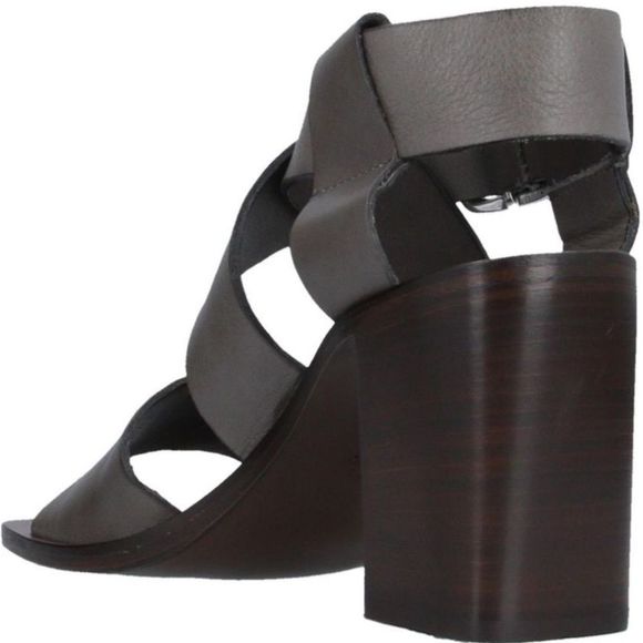 BOEMOS Grey Leather Heel Buckle Sandals - Picture 3 of 6